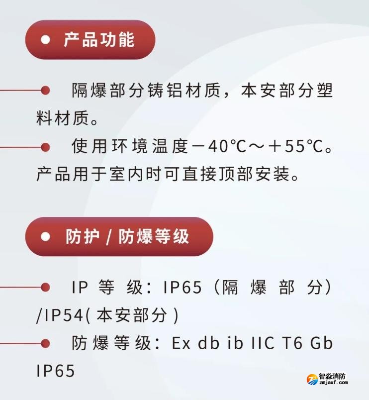 JTY-GM-GSTN9811(Ex)/WIS、GSTN9812(Ex)/WIS海灣隔爆煙感溫感產品功能